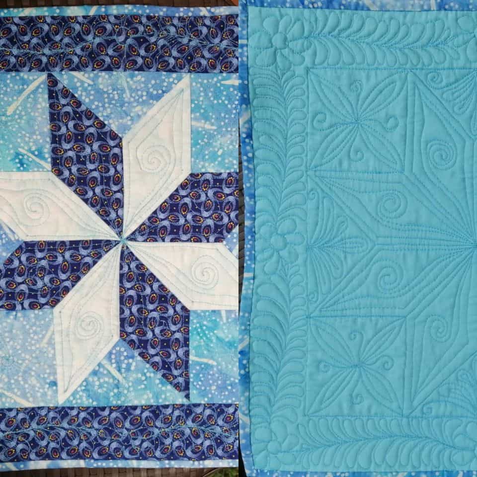 Priyanka Jain was very proud to share her y-seams and the machine quilting skills. The virtual workshop for Le Moyne Star was conducted by Rohini Desai in July.